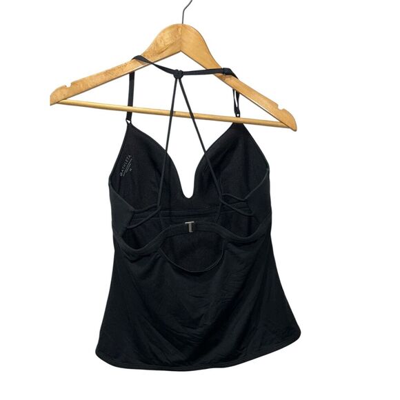 Athleta Women's Prism Back Tankini Size Medium Black Molded Cups Flattering - Picture 3 of 6